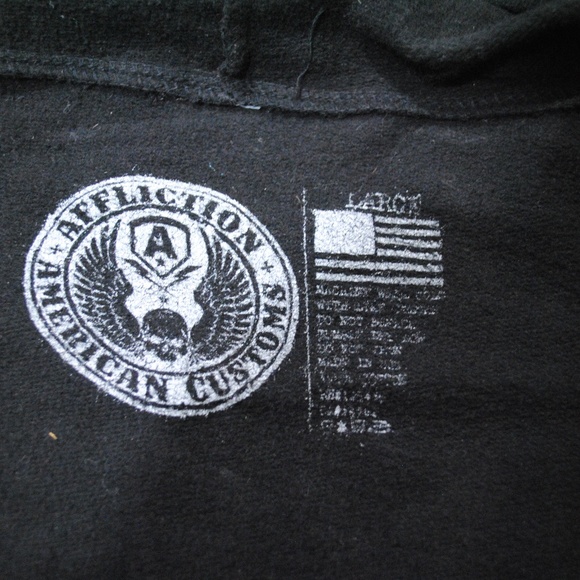 *Vintage* Affliction Sweatshirt (zip-up), Black, Size L - Picture 2 of 4